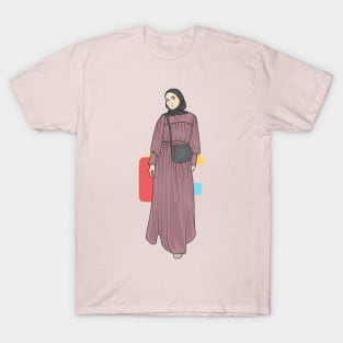 Woman In Purple Dress T-Shirt